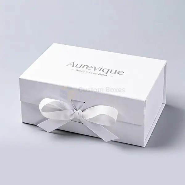 Custom Printed Sturdy White Gift Boxes